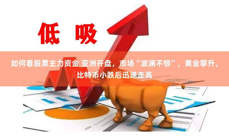 如何看股票主力资金 亚洲开盘，市场“波澜不惊”，黄金攀升，比特币小跌后迅速走高